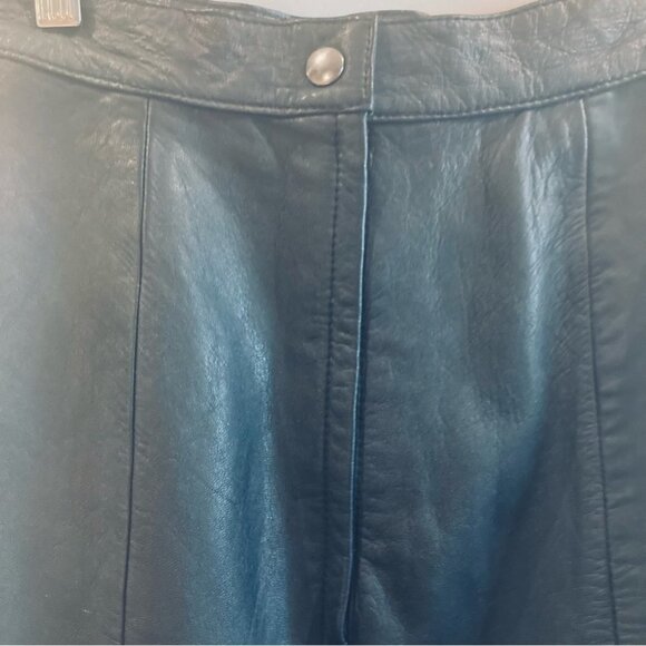 LINEA PRIVATA Sz 7-8 Fully Lined Back Slit Zipper Leather Skirt - Picture 7 of 8